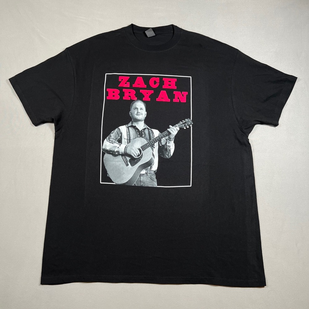 Zach Bryan The Quittin Time Tour 2025 T-Shirt Mens 2XL Black Heavyweight Cotton